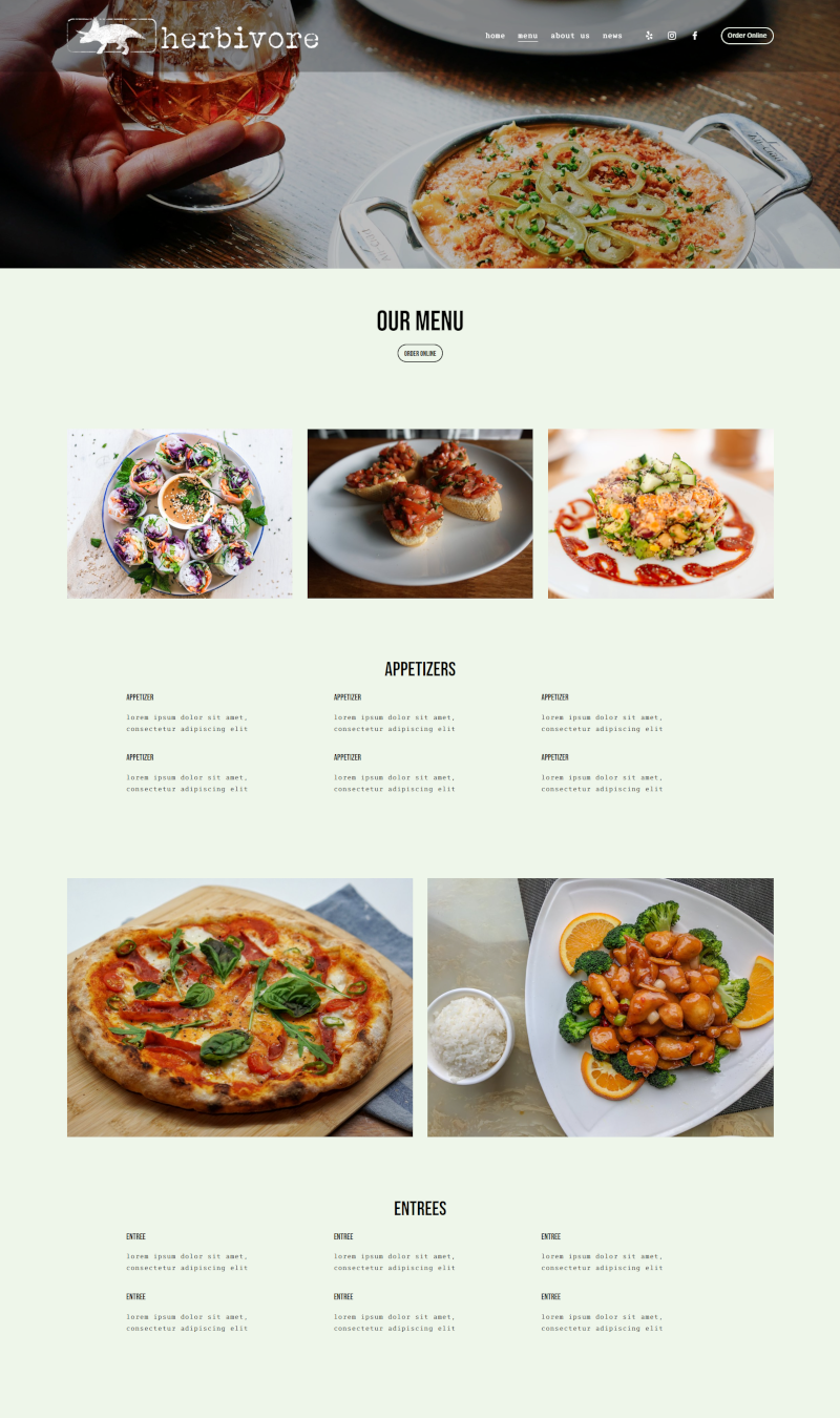 Herbivore Bakersfield Menu